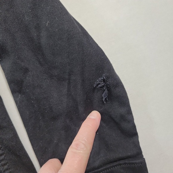 Levis Black Denim Trucker Jacket Womens 1X Plus Jean Stretch - Picture 10 of 15